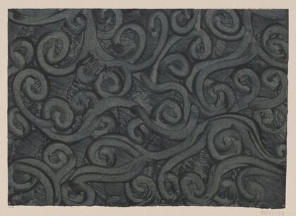 Kleisterpapier mit Verdrängungsdekor (Spiralen) (1898)