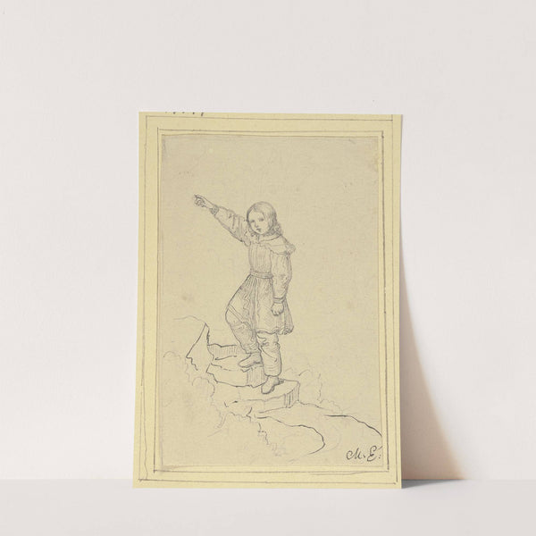 Knabe, auf einen Berg steigend by Marie Ellenrieder