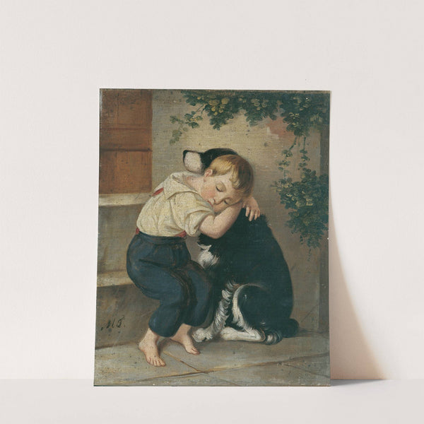 Knabe mit Hund by Maria Theresia