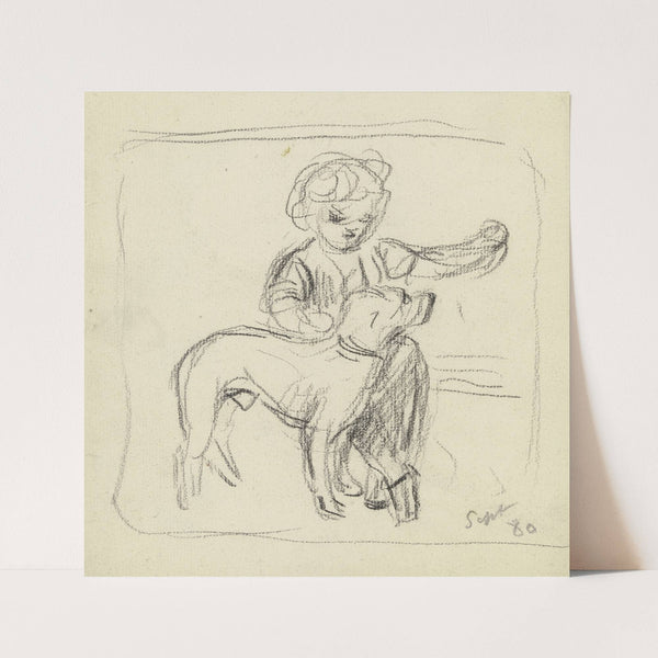 Knabe mit stehendem Hund (1880) by Otto Scholderer