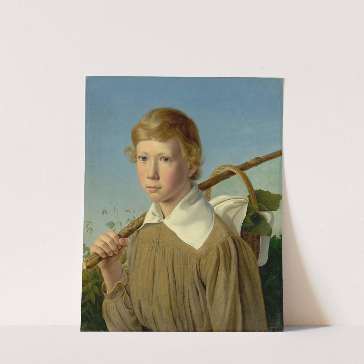 Knabe mit Wanderstock. by Adolf Senff