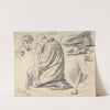 Kneeling Draped Male Figure, Facing Left by Henri Lehmann