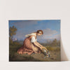 Kneeling girl, pouring out a basket of flowers by Marie Ellenrieder