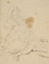 Kneeling Italian woman holding a praying girl