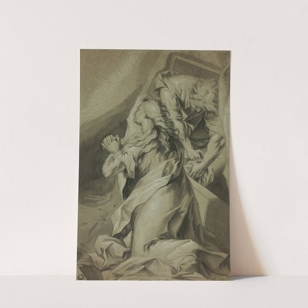 Kneeling Magdalene and Tomb Attendant by After Federico Barocci