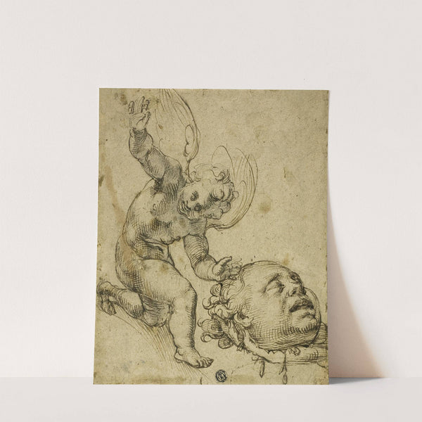 Kneeling Putto Holding a Head by Bartolomeo Passarotti