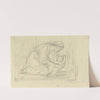 Kneeling woman with a baby by Dora Hitz