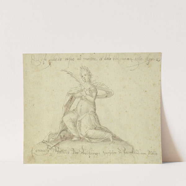 Kniende Frauenfigur mit Palmenzweig (Fides) by Conrad Mantius