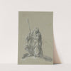 Kniender Hirte mit starkem Schlagschatten by Michael Willmann  