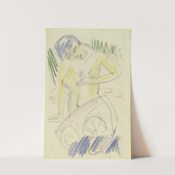 Kniender weiblicher Halbakt (ca. 1913) by Ernst Ludwig Kirchner