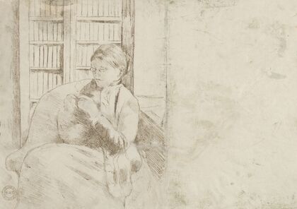 Knitting in the Library (verso)