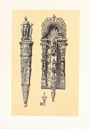 Knocker, in Wrought Iron and Dagger in Cast and Chiselled Iron (1858) — size preview