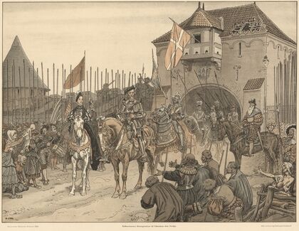 Københavns overgivelse til Christian den Tredie (Copenhagen surrenders to Christian III) — size preview