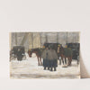 Koetsen en koetsiers in de sneeuw by Floris Arntzenius