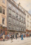 Kohlmarkt in Vienna and the Kunsthandlung Artaria, carriages, a post man and shopping strollers