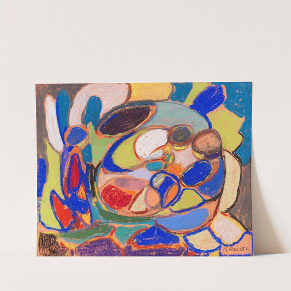 Komposition (Kleine Gruppe mit Engel) (1925) by Adolf Hölzel