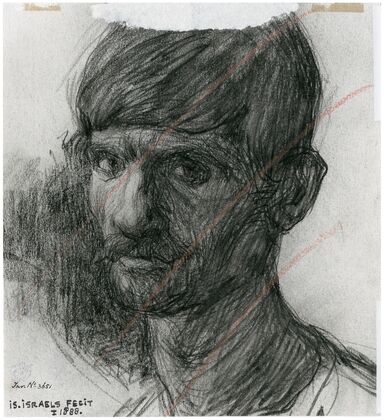 Kop van een man, portret van een arbeider 2