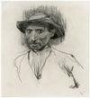 Kop van een man, portret van een arbeider