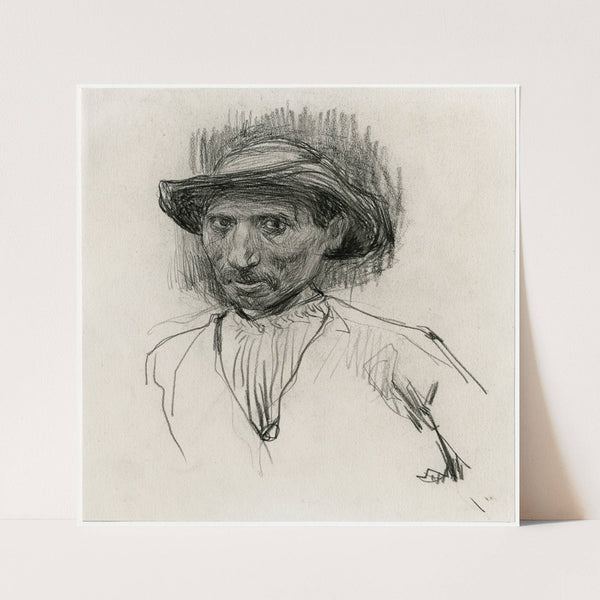 Kop van een man, portret van een arbeider (1888) by Isaac Israëls