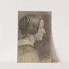 Kopf einer Frau mit Dutt nach rechts by Victor Müller
