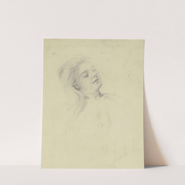 Kopf einer lagernden jungen Frau by Otto Scholderer