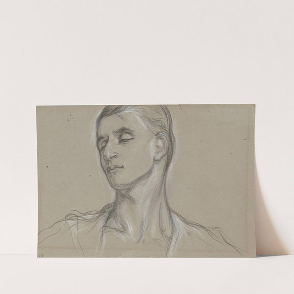 Kopf eines jungen Mannes, leicht nach links gewandt, mit geschlossenen Augen by Victor Müller
