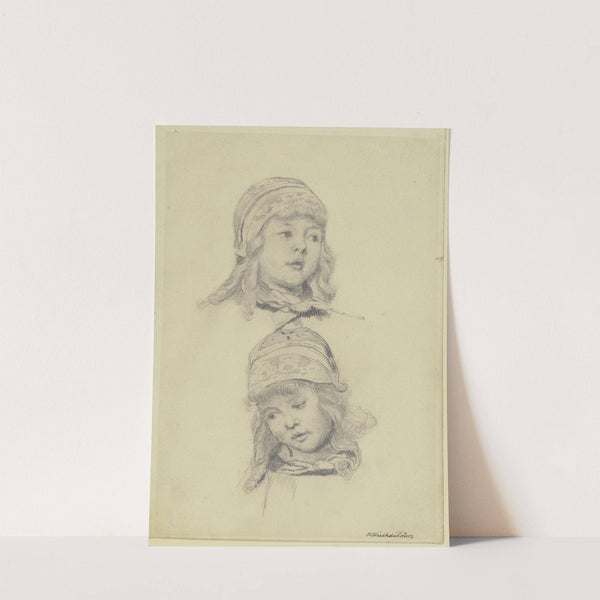 Kopf eines kleinen Mädchens in zwei Ansichten by Rudolf Hirth du Frênes