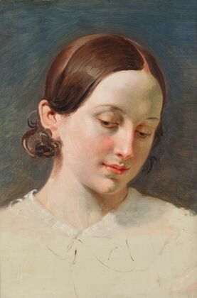 Kopf eines MÃ¤dchens mit braunem Haar (Studie zu ‘RÃ¼diger und Angelica’)
