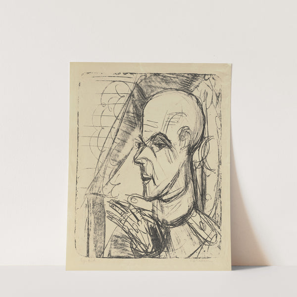 Kopf Hugo Biallowons im Profil (1915) by Ernst Ludwig Kirchner