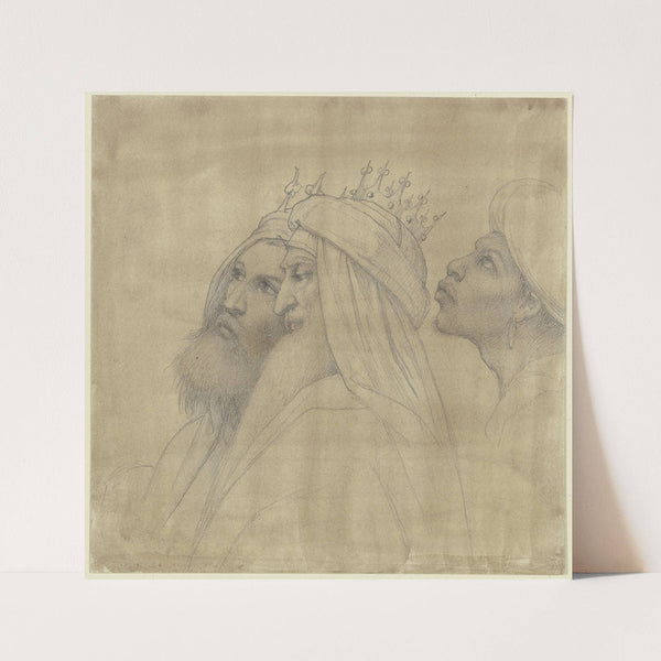 Köpfe der Heiligen drei Könige by Eduard von Steinle