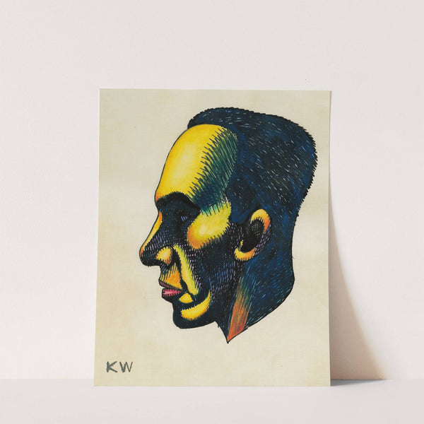 Kopfstudie, aus; &#039;Profile&#039;, 10 Blätter, Graz I by Karl Wiener