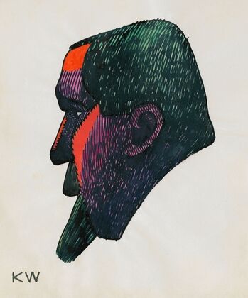 Kopfstudie, aus; ‘Profile’, 10 BlÃ¤tter, Graz VIII