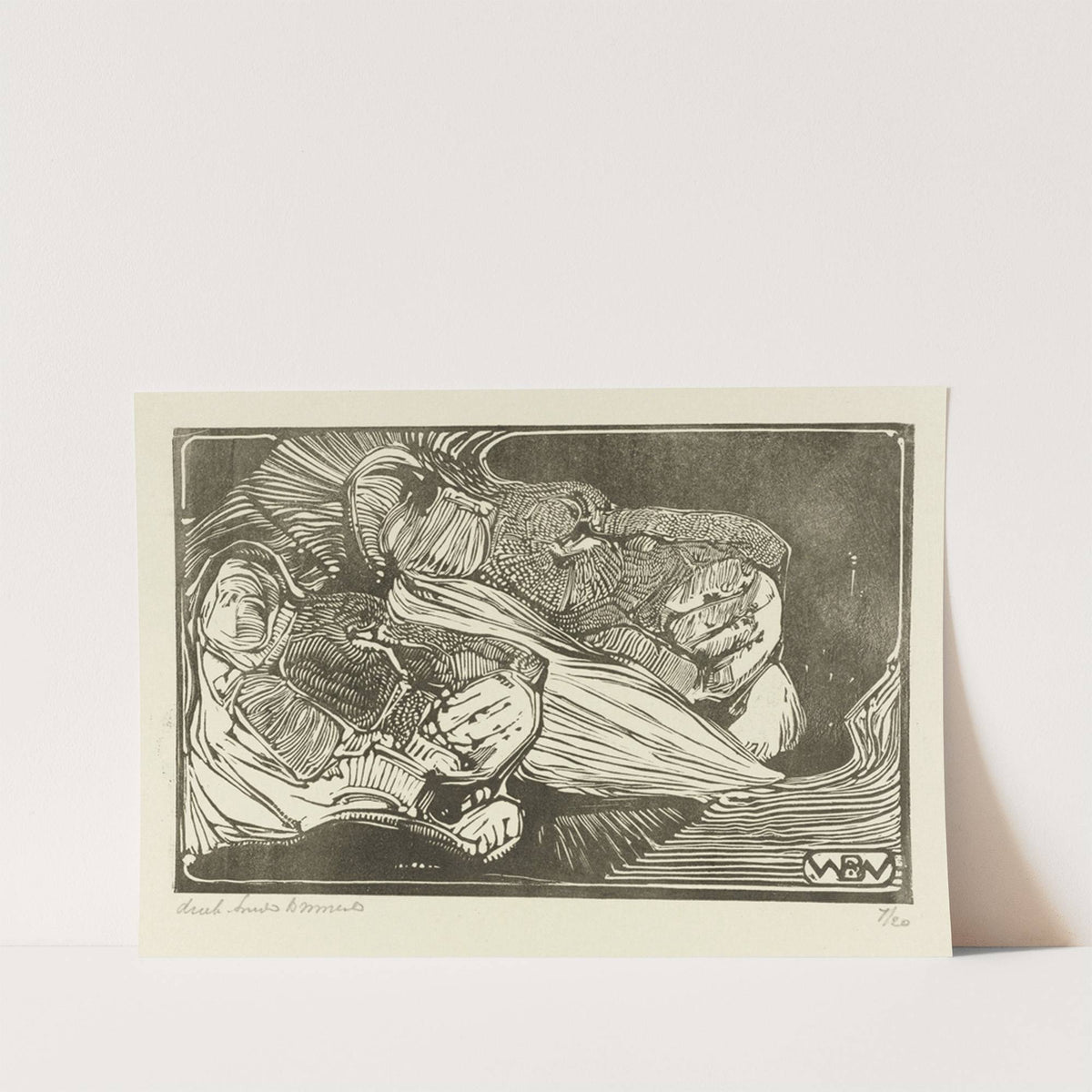Koppen van een leeuw en een leeuwin (1918) by Bernard Willem Wierink
