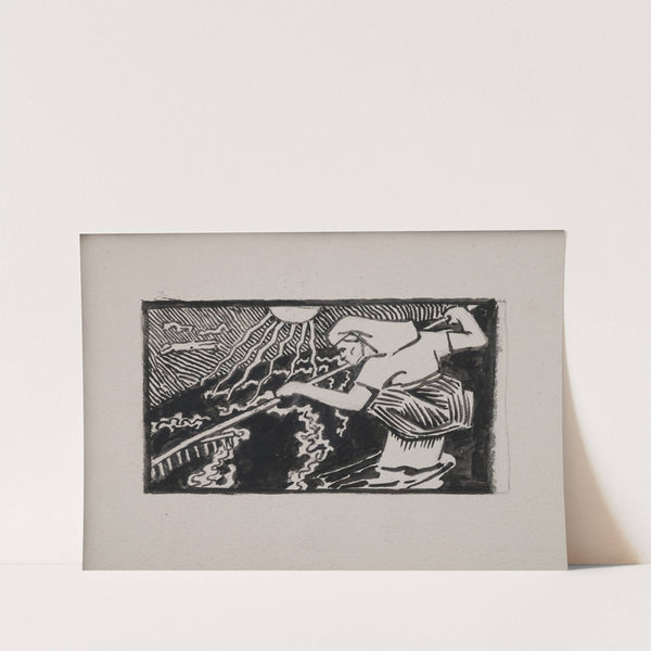 Koru-Kalevala, The Illustrated Kalevala, Lemminkäinen’s Mother drags his son from Tuonela river (1923) by Akseli Gallen-Kallela