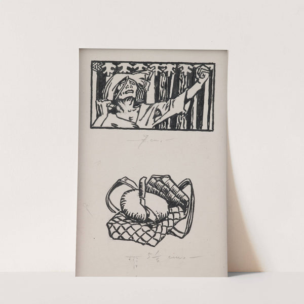 Koru-Kalevala, The Illustrated Kalevala; Poem XXXIII opening vignette, end vignette, not final version. (1922) by Akseli Gallen-Kallela