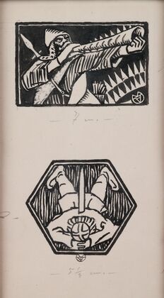 Koru-Kalevala, The Illustrated Kalevala; Poem XXXVI opening vignette (not final version), end vignette.