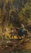 Kreuzritter mit Dame in Waldlanschaft (1875-80)
