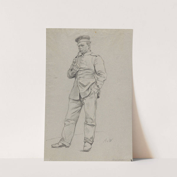 Kriegsgefangener mit Pfeife (Ca. 1870) by Anton von Werner