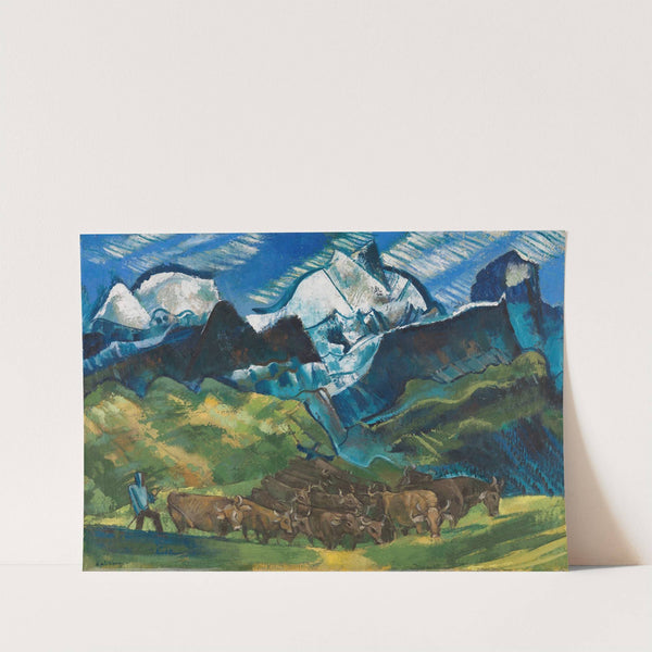 Kuhherde im Hochgebirge by August Babberger