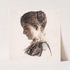 Kunstnerens søster Elisabeth. Profil t.v. Fletningefrisure (1869) by Kristian Zahrtmann