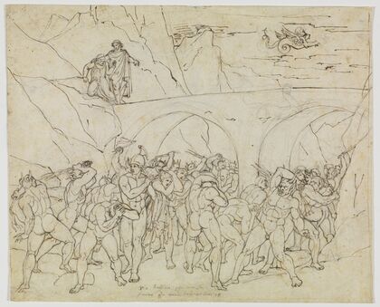 Kuppler, Betrüger und Schmeichler von den Teufeln gepeitscht (Dante Inferno, Canto 18, V 79)