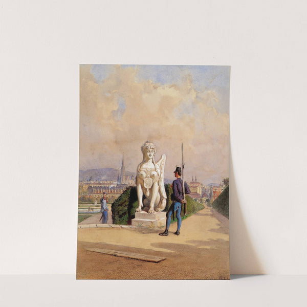 Kurzweil auf der Wache im Garten des Schlosses Belvedere in Wien by Carl Goebel the younger