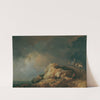 Küstenlandschaft mit Saumtieren by Johann Christian Brand