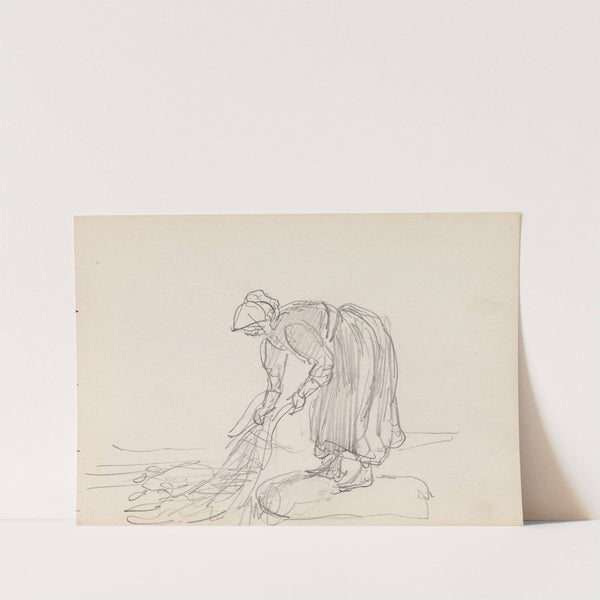Kvinne som trekker garn (1868) by Adolph Tidemand