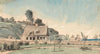 Kystlandskab med stråtækte huse (1839 - 1849)