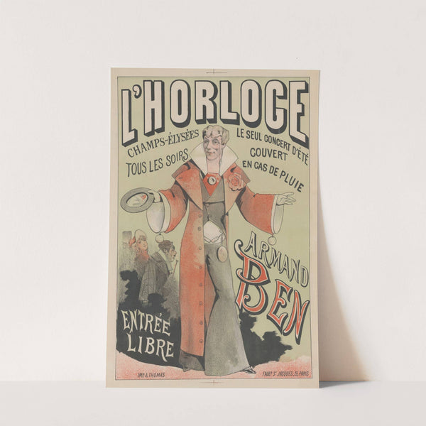 L&#8217; Horloge. Champs-Elysées&#8230; Armand Ben (1880) by Imp. A. Thomas