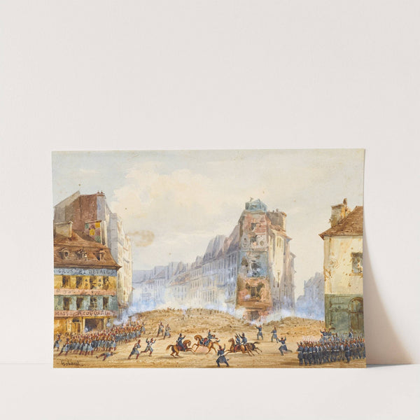 La Barricade du faubourg Saint-Antoine, 10ème arrondissement (1848-1882) by Gaspard Gobaut