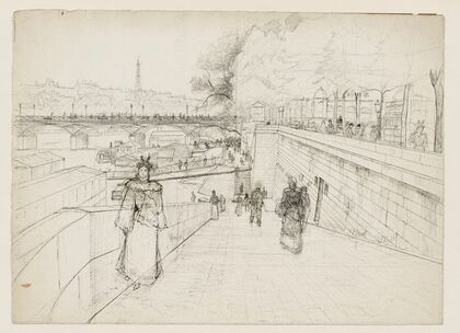 La berge de la Seine au pont des Arts