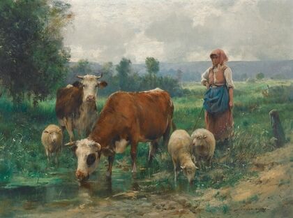 La Bergère avec Son Troupeau