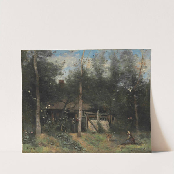 La Chaumiere Aux Sureaux, Normandie by Jean-Baptiste-Camille Corot